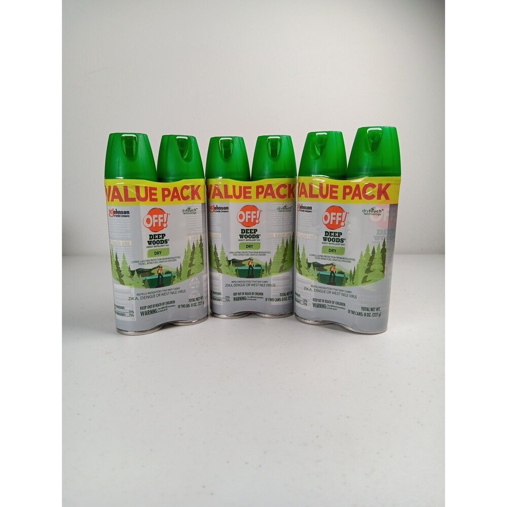 OFF! deep woods off dry touch Insect repellent 6- 8oz cans mosquitoes ticks